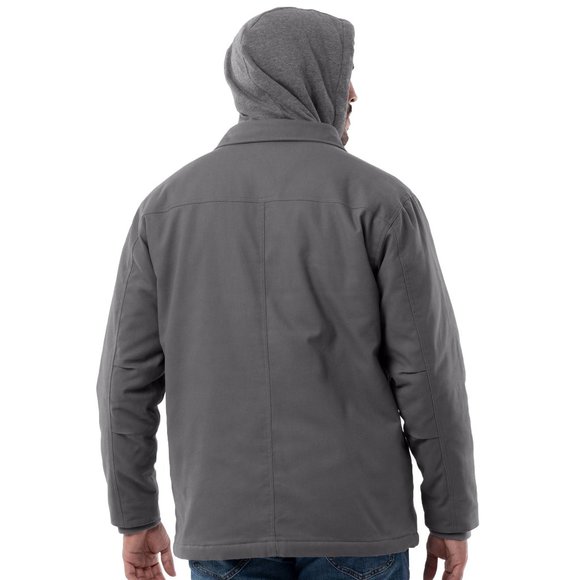 NEW 2XL 50-52 Wrangler Men's Work Jacket- Hooded-Quilt Lined-Duck Canvas - Picture 10 of 12